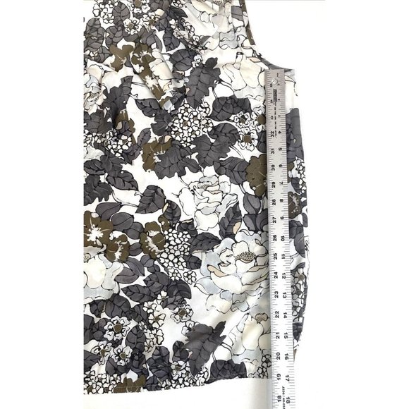 Ann Taylor LOFT Outlet Women's Sz Medium Floral Print Blouse Ruffle Neck Top - Picture 5 of 8
